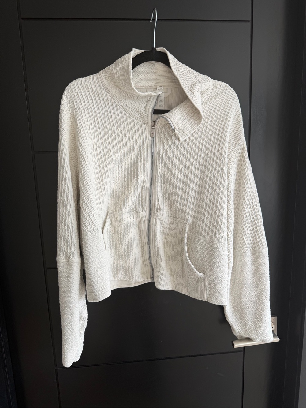 lululemon athletica Cream Textured Zip Cardigan